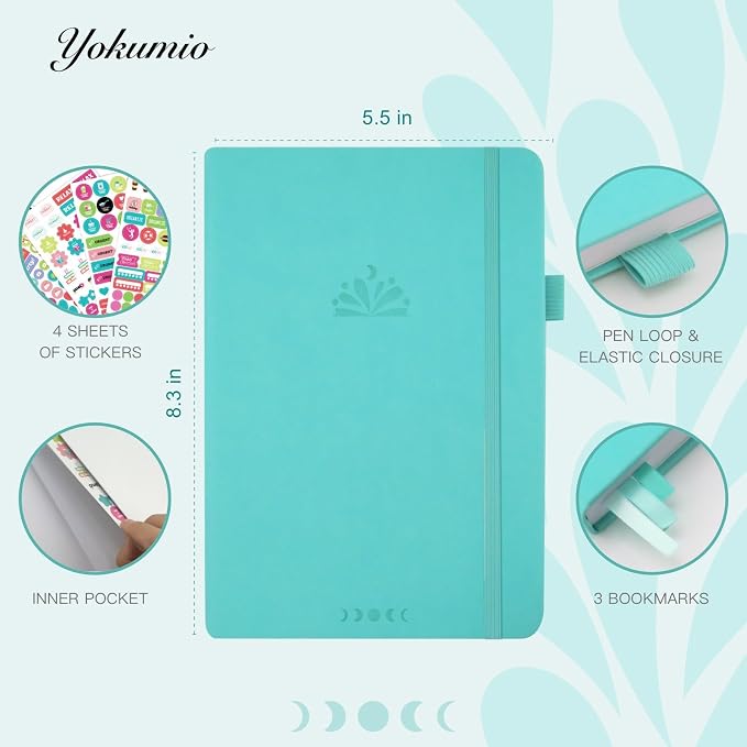 Life & Goal Planner – Undated Weekly & Monthly Planner to Increase Productivity, Purpose& Happiness and Hit Your Goals | Goal Setting, To Do List, Habit Tracker & Stickers, A5 – Turquoise
